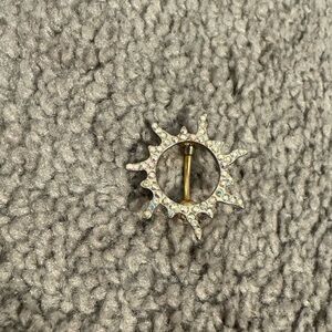 Sun gemmed belly ring